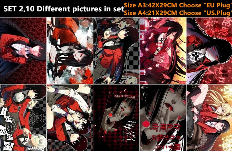 10 шт./лот аниме постер Kakegurui наклейка открытка игрушка Yumeko Jabami Mary Ryouta Kirari Midari Runa