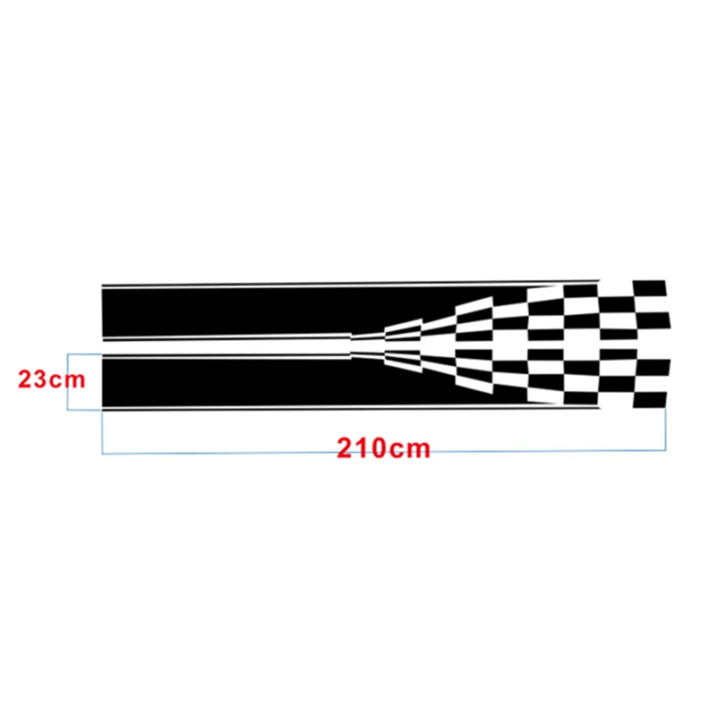 

Decal Car 1 Pair Stickers 210x23cm 2pcs Graphic Checkered Door Sports Stripe