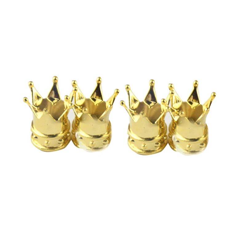 

Crown Valve Cap Car Valve Cap Tire Cap Chrome Crown Car Tire Air Valve Stem Screw Caps Cover Wheel Rims Interior Accessories
