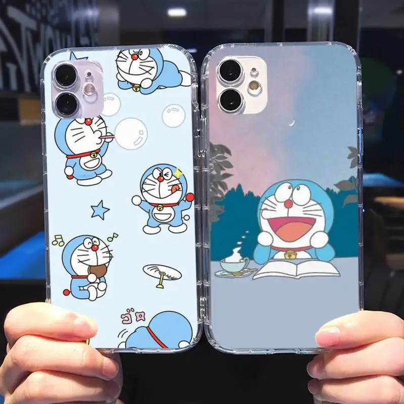 

Soft D-Doraemons-compatible Cover Phone Case Transparent Case For Iphone 6 6s 7 8 Plus XR X XS 11 12 Pro Max