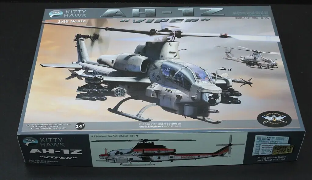 

Набор коллекционных игрушек Kitty Hawk KH80125, сборочный пластиковый комплект для сборки модели военного вертолета, 1/48, Viper