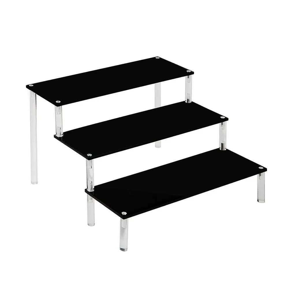 

1 Piece Acrylic 3 Step Ladder Display Rack Perfume Doll Model Car Ladder Display Stand Risers Shelf Party Decorations