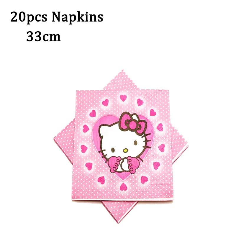 Одноразовая посуда с мультяшным рисунком Hello вечерние розовый кот украшения на