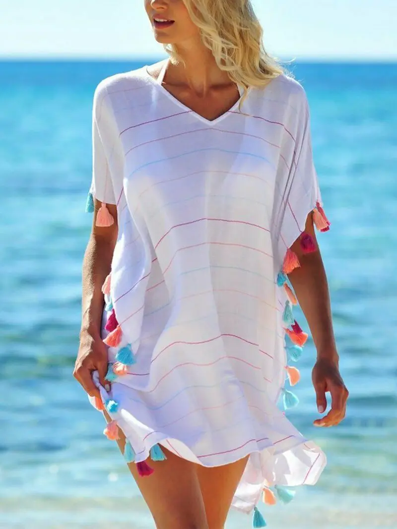 Модная женская новая летняя шифоновая Повседневная накидка на бикини купальный