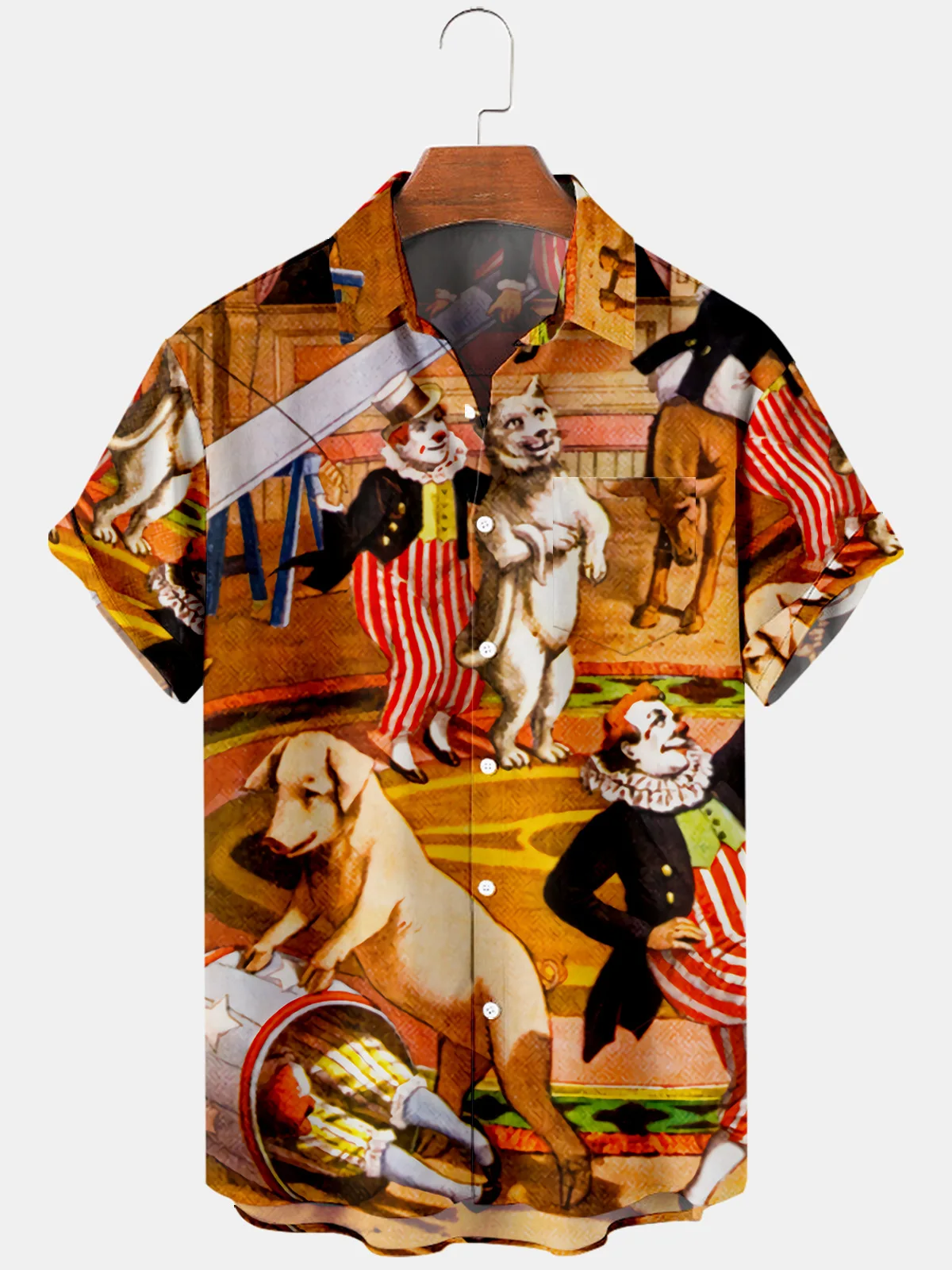 

Men's Turn-down-collar Shirts 2022 Summer Fashion Short Sleeve Shirt Casual Loose Tops Clothing