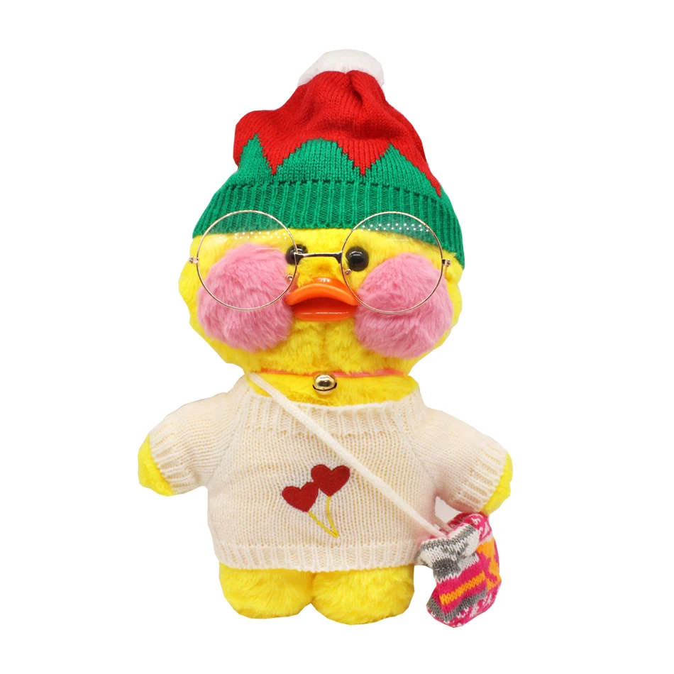 

Chubby Duck Plush LaLafanfan Toys Stuffed Soft Kawaii Duck with Clothes Doll Animal Pillow Birthday Gift for Kids Children