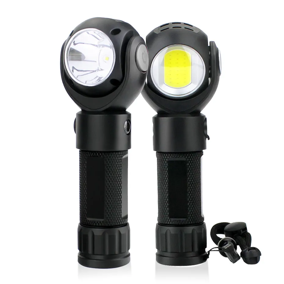 

360 Degree Led Flashlight T6+COB USB Rechargeable Tactical 7 Modes Flashlight Camping Outdoor Lighting Waterproof Flashlight