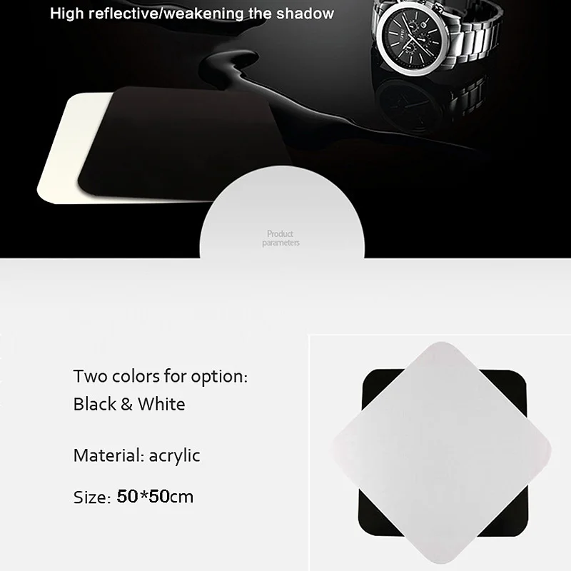 2Pcs 50X50cm Black White Acrylic Photography Light Reflector Board Reflection Plate Background Tool | Электроника