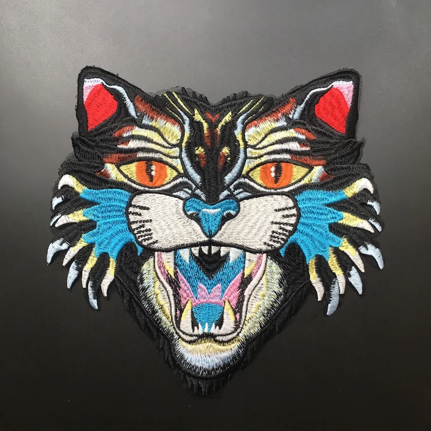 1 шт. синяя большая кошка оптовая продажа вышитая ткань одежда нашивка для одежды