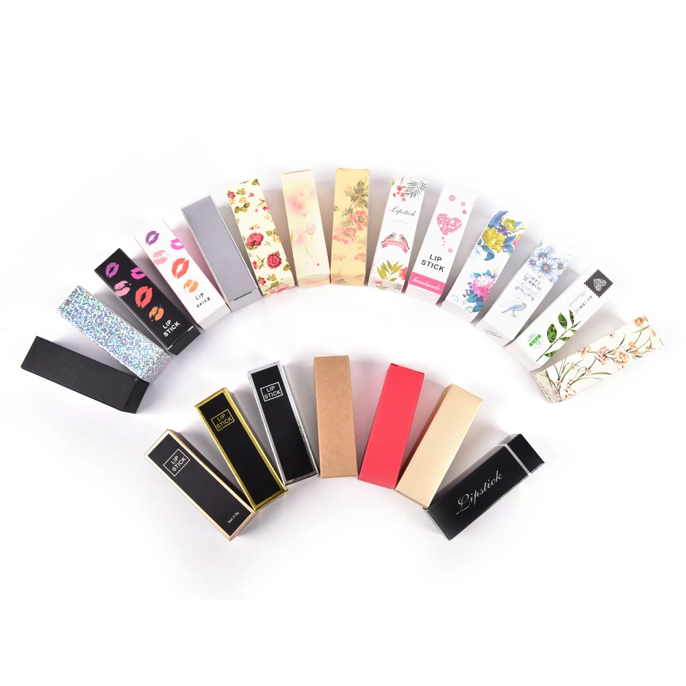 

5G 5ml Lip Balm Tube Packaging Carton Box 21 colors Lipstick Tube DIY Packing box 25*25*88mm Colorful Kraft Paper Gift 10pcs/lot