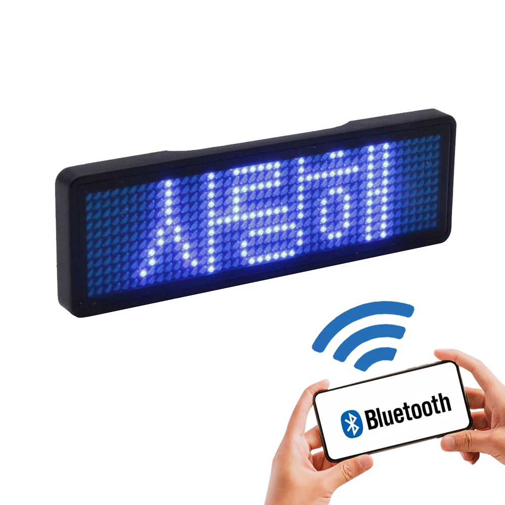 New bluetooth programmable mini LED display rechargeable indoor outdoor body LED sign backpack LED sign LED name badge