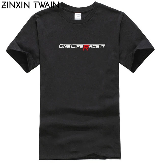 

2019 Summer New Cool Tee Shirt Funny One Life Race It Men's Mechanic Novelty Car T-Shirt Birthday Gift For Him Cotton T-shirt