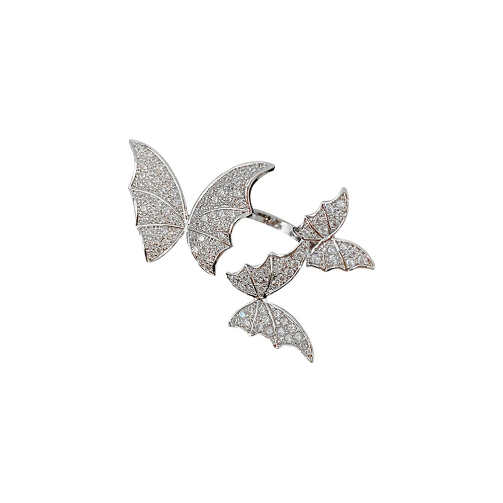 

Fashion exaggerated butterfly open ring female simple open index finger ring INS style butterfly ring bracelet