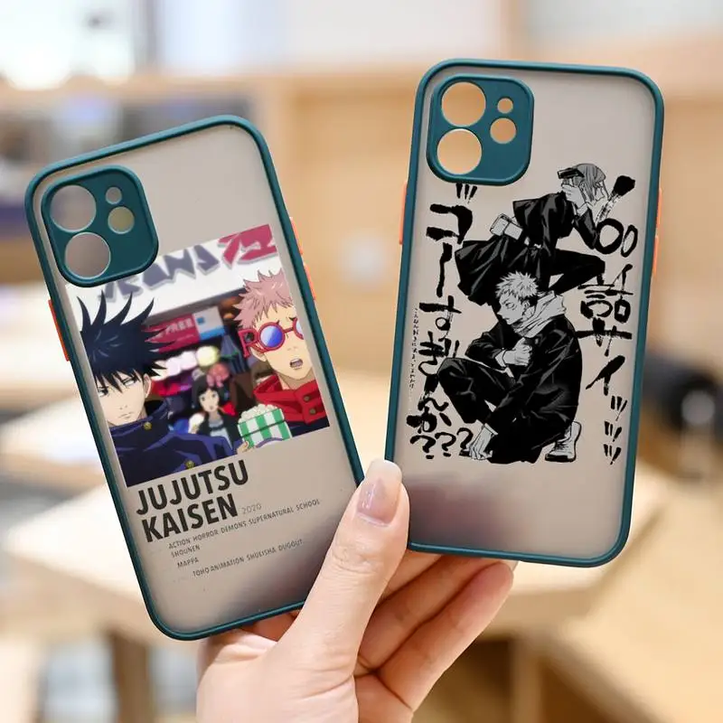 

Jujutsu Kaisen Anime Phone Case Dark green matte transparent iPhone 7 8 x xs xr 11 12 pro plus max mini