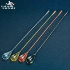 Коктейльная ложка, барная ложка из нержавеющей стали для смешивания спиральных узоров, барная чайная ложка, барный инструмент инструменты бармена