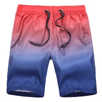 summer beach shorts gradient men swimming trunks breathable quick dry sport short pants swimsuit surf swim swimwear plus size