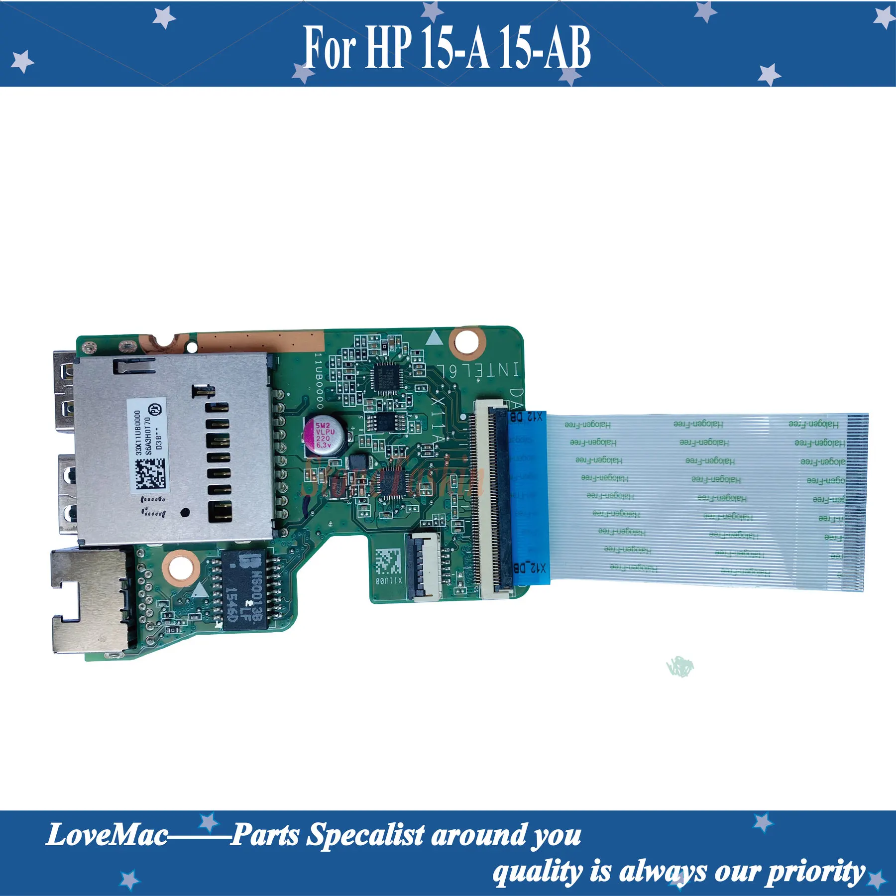 Высококачественная оригинальная USB-плата для ноутбука HP 15-A 15-AB LAN-плата SD-карта