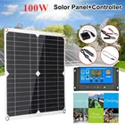 Водонепроницаемая поликристаллическая солнечная панель, 100 Вт, 102030405060 А, контроллер для автомобильного домов на колесах, зарядное устройство
