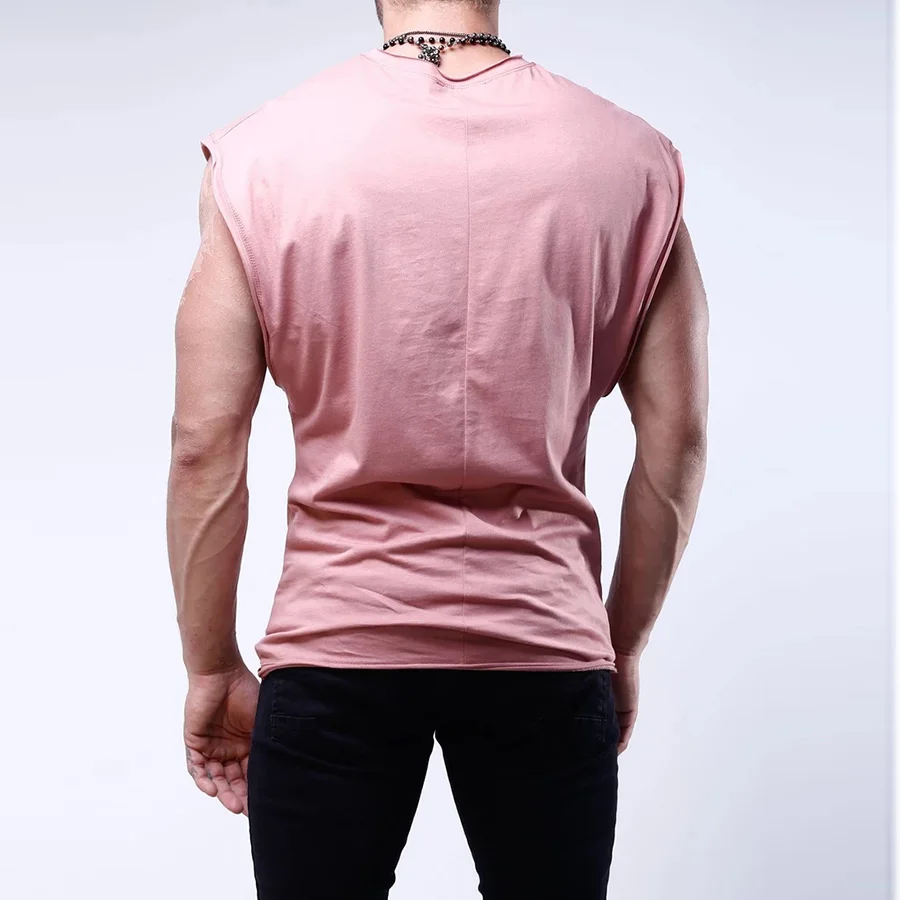 майка 2020 однотонный жилет для бега Мужская футболка без рукавов Новинка фитнеса