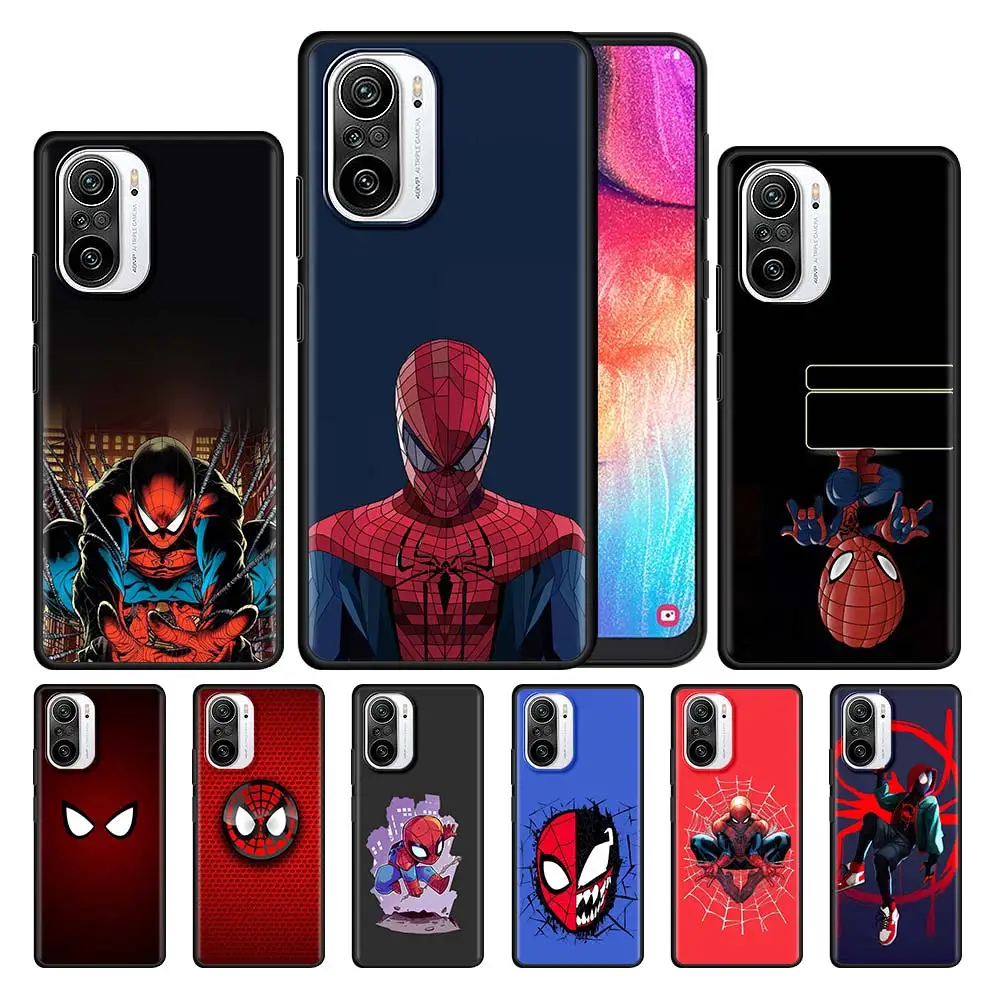 

Spiderman Marvel TPU Soft Case Cover For Xiaomi Redmi Note 10 9S 9 8 Pro 9T K40 9C 7 9A 8T 7A 8A Black Silicone Phone Casing