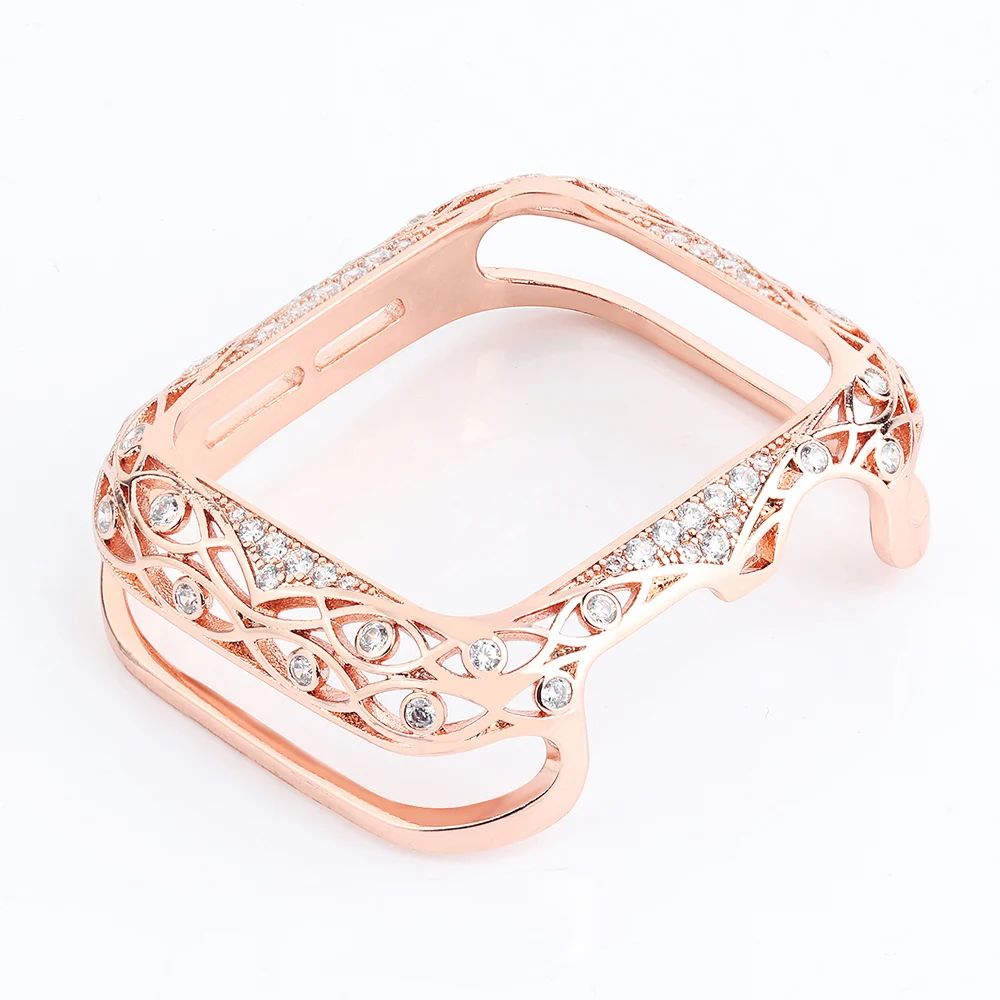 Luxury Women Bracelet Diamond Strap for Apple Watch 8 Band Series 7 6 SE 5 4 3 with Metal Case Cover 41mm 45mm 40mm 44mm Bumper