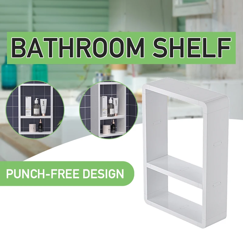 

Bathroom Shelf Punch-free Desing Toilet Wall Hanger Storage Layer Waterproof multi-layer Combined Finishing Shelf