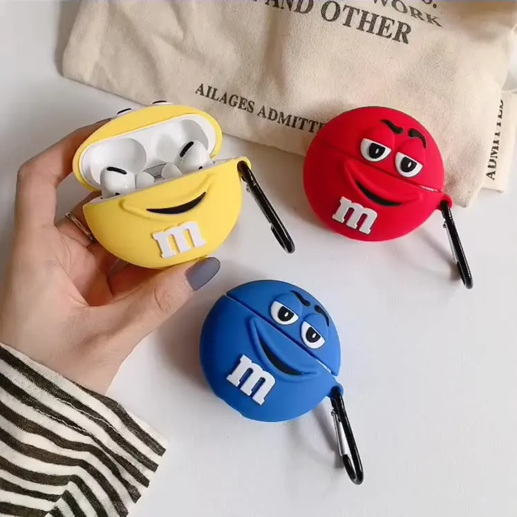 Чехол для наушников Hot Sal 3D Cute Chocolate Bean для Airpods Pro Lovely Cartoon Eco-Friendly PVC Protective Cover 1/2 дюйма.