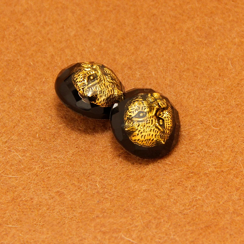 

5Pcs Black Resin Buttons Inlay Golden Leopard Suit Button for Clothing DIY Sewing Accessories For Needlework Handy Work