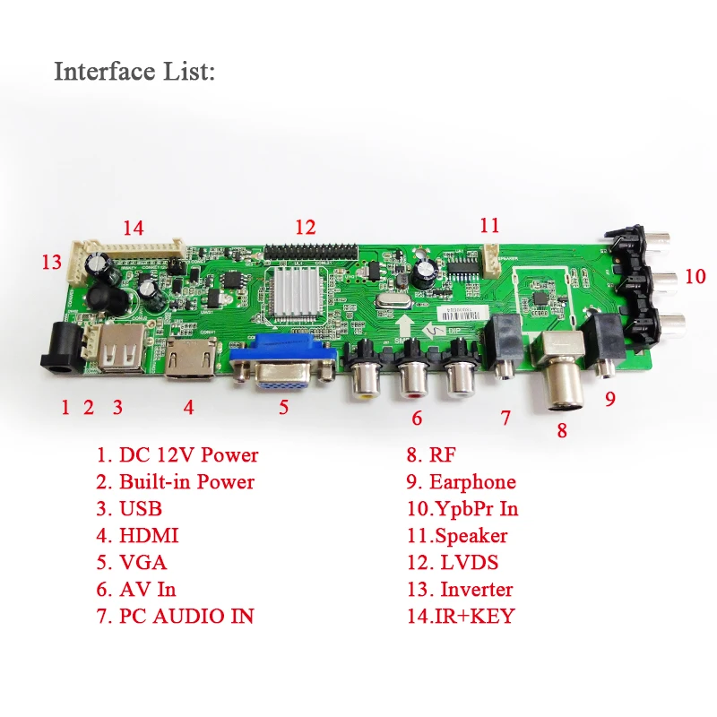 DVB-C DVB-T DVB-T2 ЖК-телевизор контроллер драйвер платы для LTN141XC-L01 LTN141XD-L01