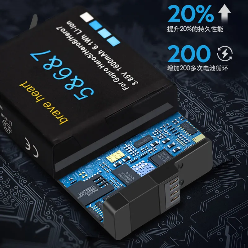Bateria go pro hero 7 black battery hero 5 6 batterie+ 3 лота зарядное устройство для Gopro go pro hero 5 hero 6 7 black аксессуары для камеры