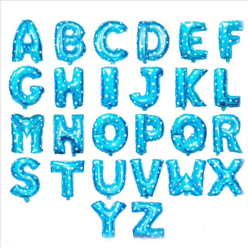 fancy blue 16 дюймов с буквой «А до Z буквы алфавита Фольга воздушные шары письмо День рождения Свадебные украшения для праздника и вечерние поставки на день рождения воздушные шары - Цвет: fancy blue