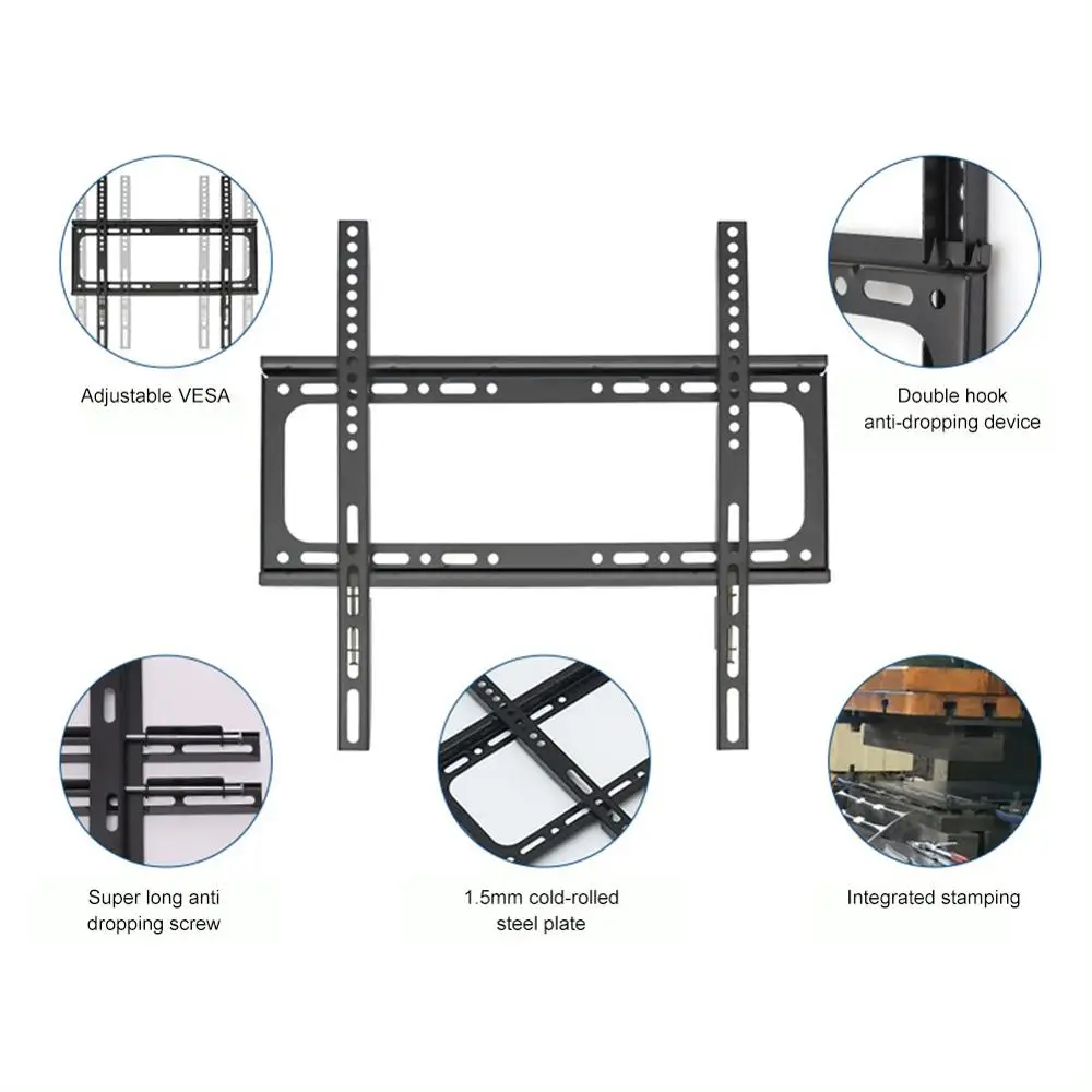 

Universal TV Wall Mount for Most TVs(14-42/17-43/32-65 inches) Dual Arms VESA:200x200/250x200/430x400mm