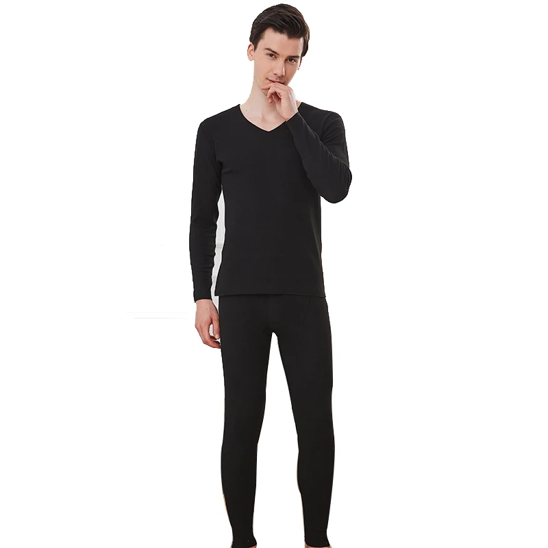 

2021 New Two Piece Set Thermal Underwear For Men Solid Slim Elasticity Long Johns Winter Warm Thermo Underwear Man Thermal Suit