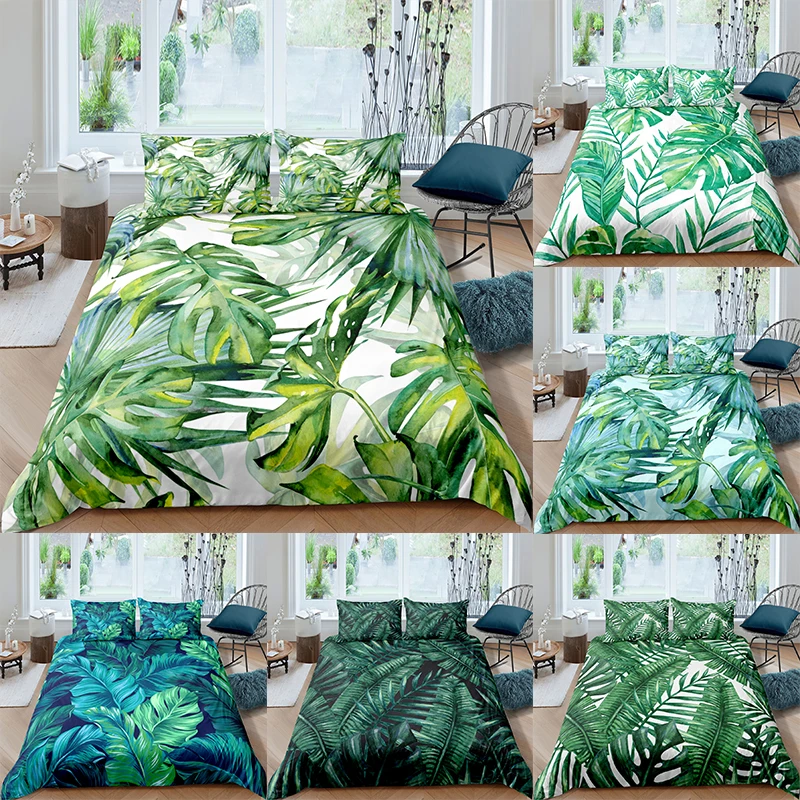 

, Стеганое одеяло, размеры: комплект для обычной двухстальной тропические листья постельное белье с наволочкой 2/3 шт. Стёганое одеяло, декор...