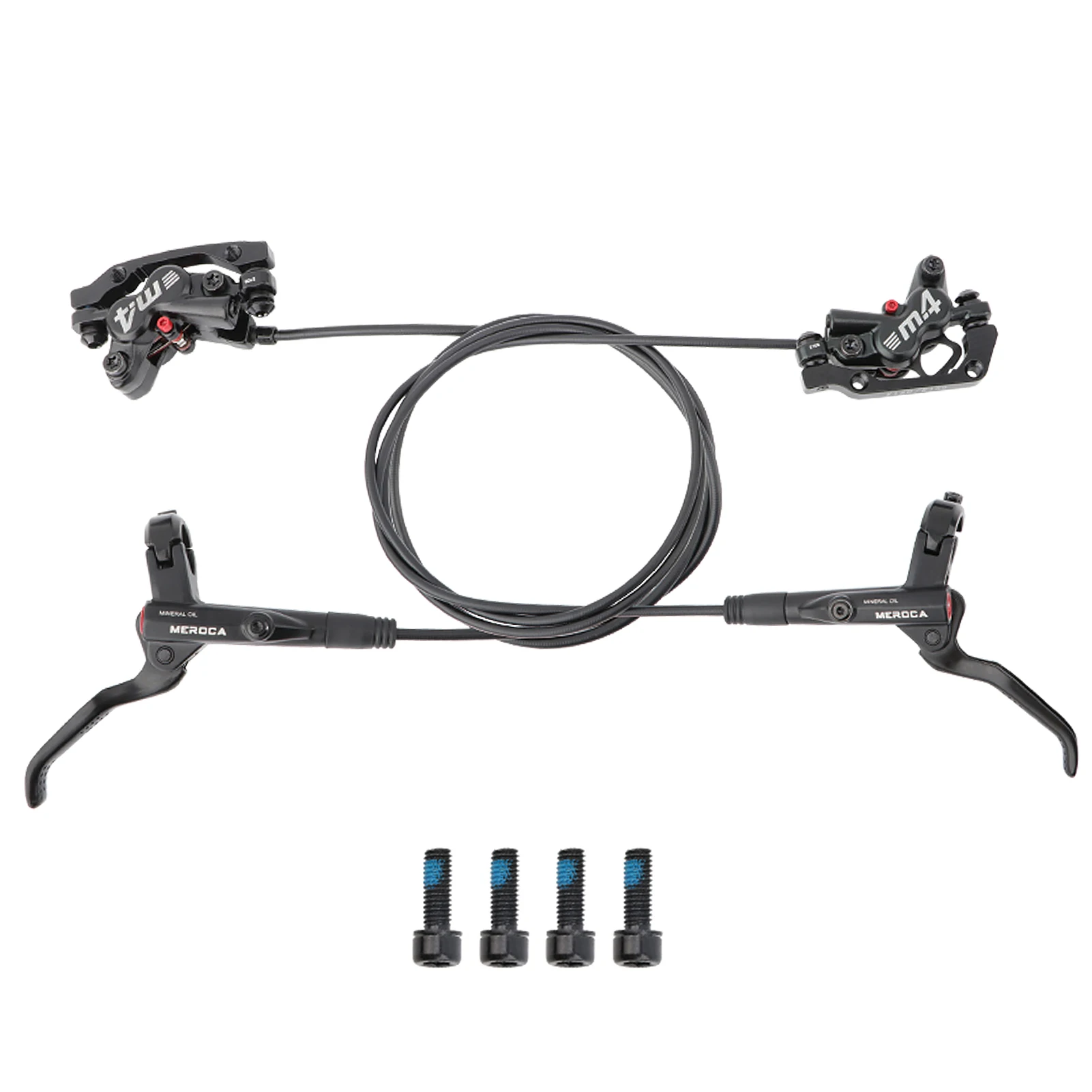 

MTB Hydraulic Disc Brake Front Rear Caliper Hydraulic 4 Piston Two-way Brake System 22.2mm MTB Bike Right Left Brake Lever Kit