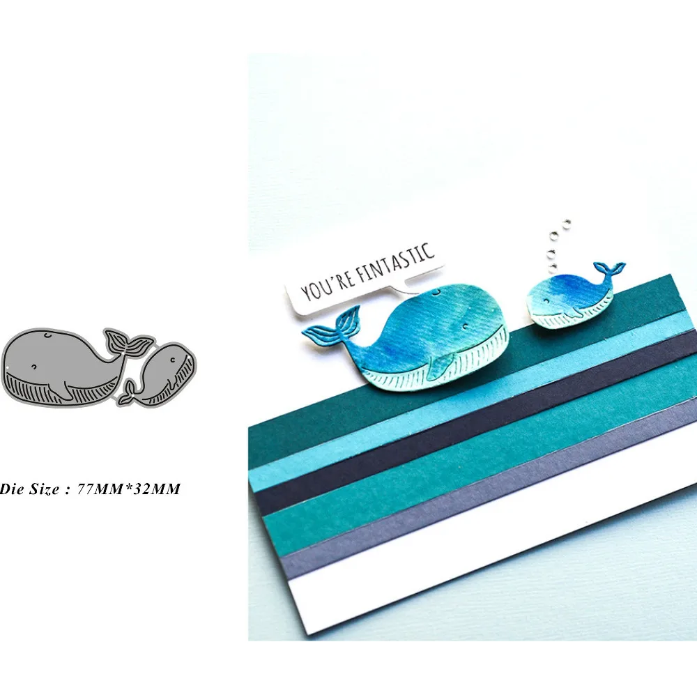 

Новый морских животных китенок Трафаретный вырубной штамп металлический трафарет для DIY Скрапбукинг изготовление бумажных карточек тисне...