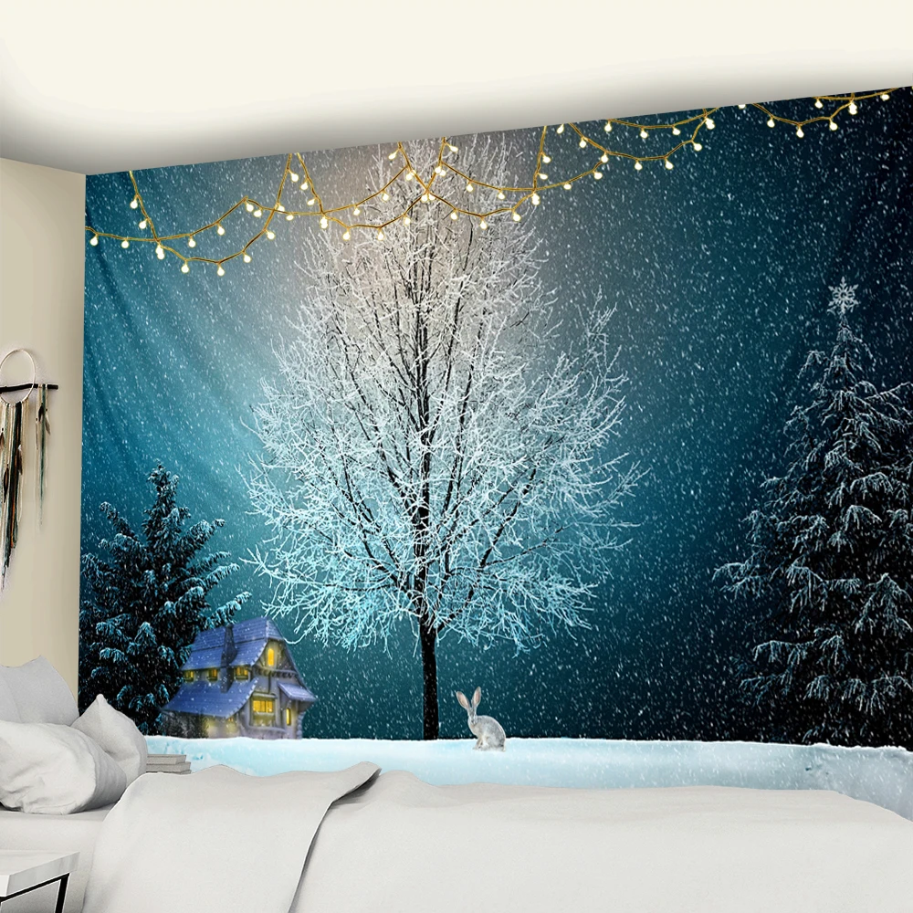 Psychedelic настенный гобелен Рождественский камин для домашнего декора