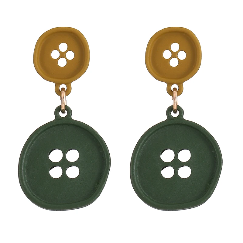 

S925 Needle Button Earring Retro Tassel Contracted Temperament Geometric Round Stud Earrings For Woman Party Jewelry