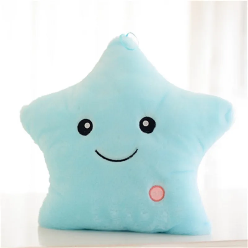 

34CM Creative Toy Luminous Pillow Soft Stuffed Plush Glowing Colorful Stars Cushion Led Light Toys Gift For Kids Children Girls