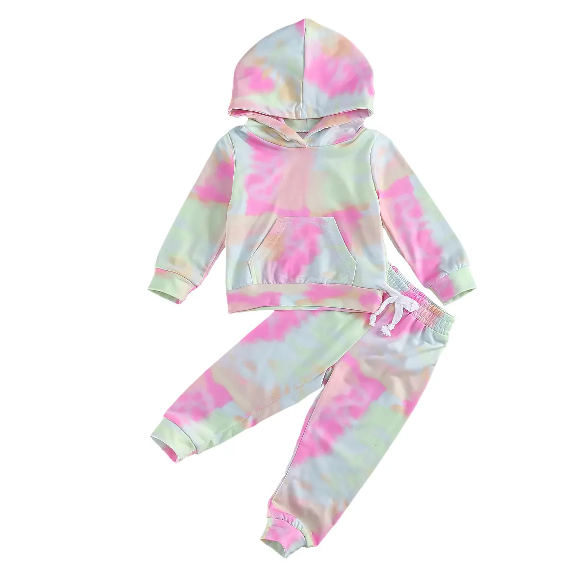 

New 18M-6Y Baby Girls Tie Dye Clothes Sets Baby Girl Long Sleeve Hoodies + Kid Pants Kids Outfits Set Toddler