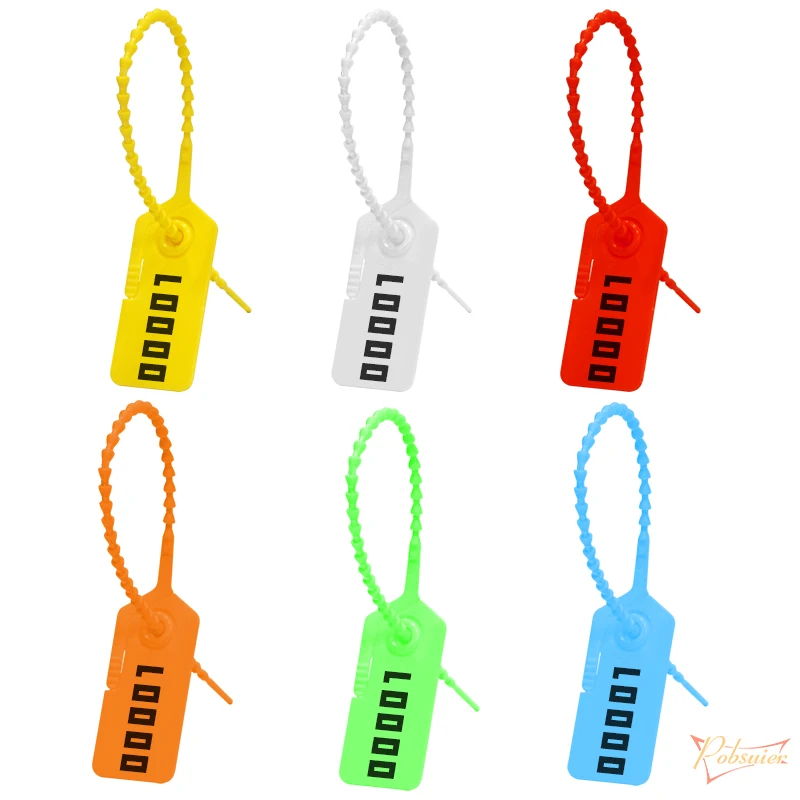 100Pcs Custom Serial Number Tearable Security Tag Disposable Plastic Beaded Cable Label Off Zip Ties for Clothes Logistics White | Дом и сад