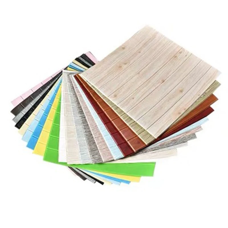 

10Pcs Thickness 5mm 3D Wall Stickers Imitation Wood Drain Bedroom Decoration Waterproof Self-adhesive Wallpaper For living Room