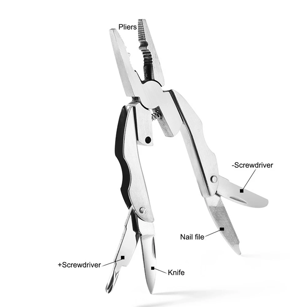 

Portable Multifunction Folding Plier,Stainless Steel Foldaway Knife Keychain Screwdriver,Camping Survival outdoor Tools Mini