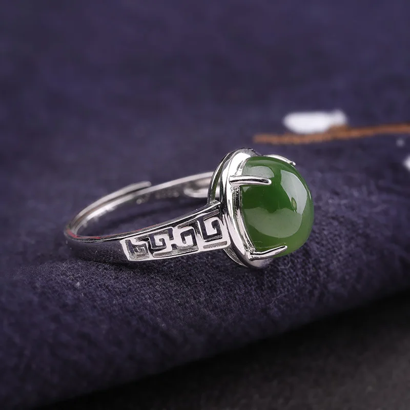 Uglyless природный зеленый нефрит Jasper фотоэлемент для женщин заявление открытый