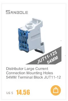 Клеммная колодка JUT10-150 проводка 150mm2 DIN рейка Монтажная алюминиевая направляющая Электрический разъем Провод Контактный Винт 1 в 1 выход