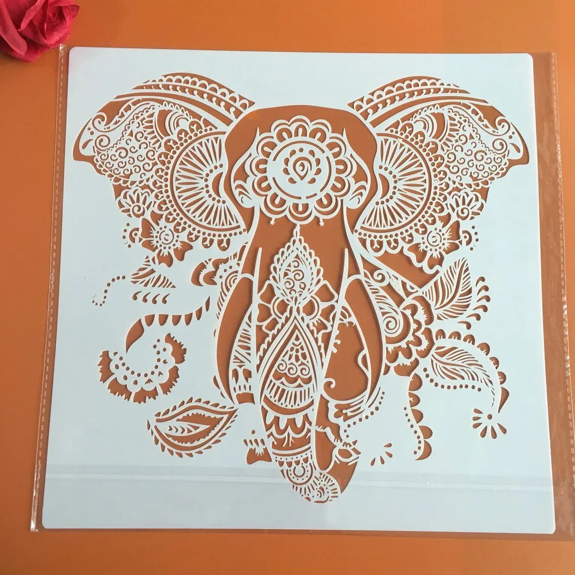 

30 * 30cm size diy craft Animal elephant mold for painting stencils stamped photo album embossed paper card on wood, fabric,wall