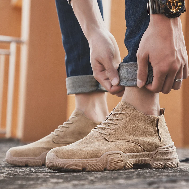 

Boot Shoes Men Boots For Men Botas Comfortable Casual Shoes Breathable Mens Fashion Sneakers Leather Causal Sapato Sports Man