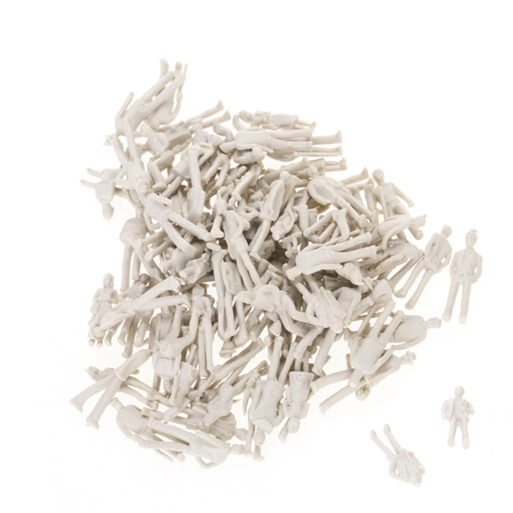

100pcs 1:75 Unpainted Model Passerby Figures for Railroad Park Street Accessory