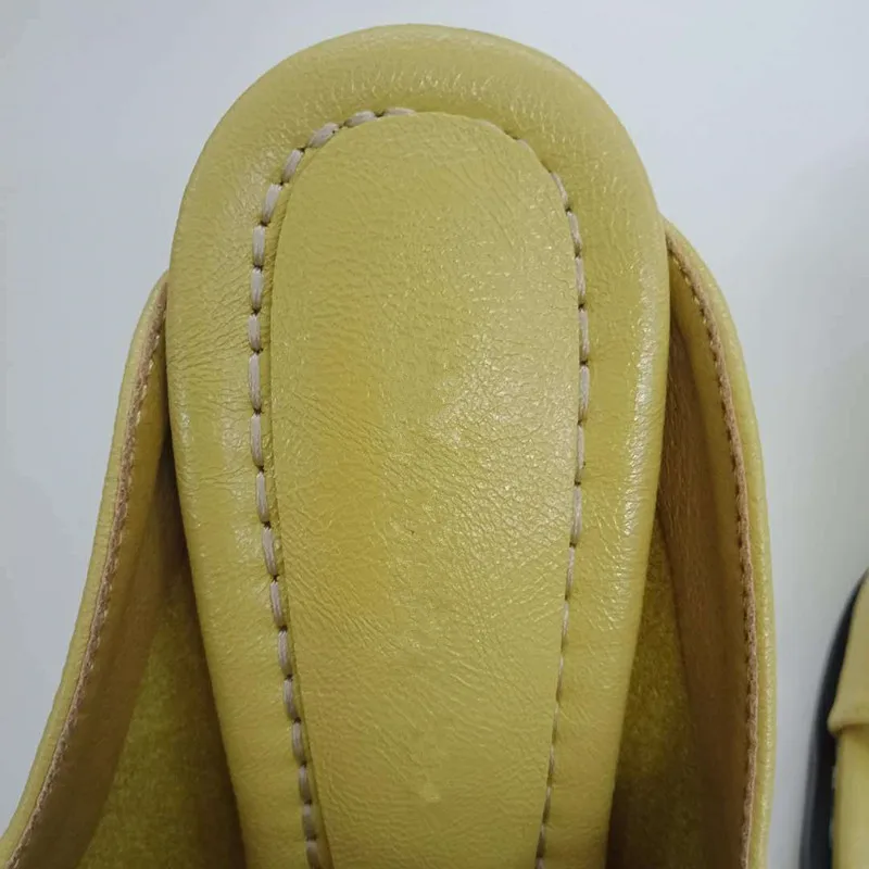 

Hjwsfdcai Women Slippers Square Head Open Toe Stiletto Soft Leather Metal Flip Flops Outdoor Sandals White Casual Woman Shoes