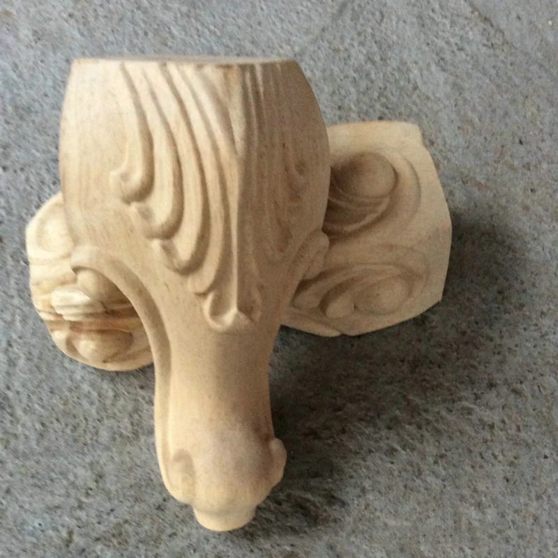 Деревянные резные ножки для мебели премиум-класса 4 шт. неокрашенные шкафа дивана